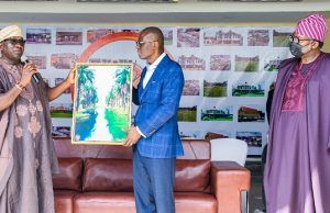 Photo: When Sanwo-Olu Joined Others At The 83rd Anniversary Lecture Of Ikoyi Club L-R: Chairman, Ikoyi Club 1938, Mr. Ademola Mumuni presents a souvenir to Lagos State Governor, Mr. Babajide Sanwo-Olu while the Vice Chairman of the Club, Mr. Akinwunmi Akintola watches…