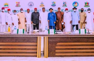 Photo: Check Out Governors From Southern Nigeria After Their Meeting In Enugu …from left: Deputy Governors – Prof. Ivara Esu (Cross Rivers); Engr. Rauf Olaniyan (Oyo); Rt. Hon. Ude Oko Chukwu (Abia); Prof. Placid Njoku (Imo); Governors - Gboyega Oyetola (Osun); Mr. Babajide Sanwo-Olu (Lagos); Mr. Nyesom Wike (Rivers); Arakunrin Rotimi Akeredolu, SAN (Ondo); Mr. Ifeanyi Ugwuanyi (Enugu); Mr. Emmanuel Udom (Akwa Ibom); Prince Dapo Abiodun (Ogun); Dr. Ifeanyi Okowa (Delta); Sen. Douye Diri (Bayelsa) during the Southern Governors’ Forum in Enugu, on Thursday, September 16, 2021. Others are Deputy Governors of Edo, Ekiti and Ebonyi States, Mr. Philip Shaibu, Otunba Bisi Egbeyemi and Dr. Eric Igwe respectively…