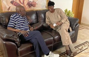 Presidency 2023: Gbenga Daniel, Tinubu In Close Door Meeting ...Otunba Gbenga Daniel, right, with Asiwaju Bola Tinubu...on Tuesday evening...