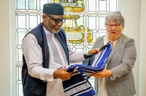 Ondo's Governor Oluwarotimi Akeredolu, left...during the trip to London...