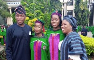 Ike Shorunmu Ecstatic As Daughters Bag First Degrees ...Mariam and Victoria Shorunmu...with their proud parents...