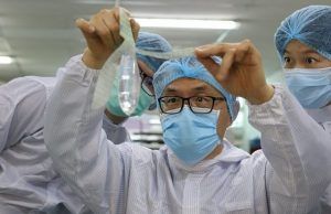 Check Out World’s First ‘Unisex Condom’ From Malaysia …the founder and inventor of Wondaleaf Unisex Condom John Tang Ing Ching inspects the unisex condom at his factory in Sibu, Malaysia…