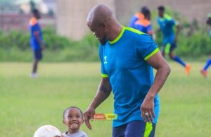 Super Eagles’ Former Star, Dimeji Lawal Takes To Social Media To Celebrate Son’s Third Birthday ...father and son...Dimeji Lawal, with son, Abdulmalik Oladimeji Lawal...