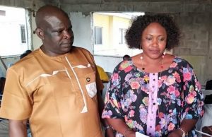 Parrot Xtra’s Lagos Editor Becomes Vice Chairman Of PJAN Princess Alaba Igbaroola, right, with Mr Kola Olasupo...after the Parrot Xtra Lady was sworn in...