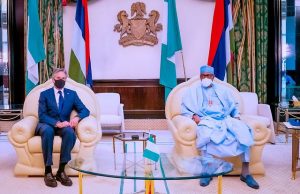 At Last, Buhari Speaks About EndSARS Report ...President Muhammadu Buhari, right, with United States Secretary of State, Anthony Blinken...in Abuja...