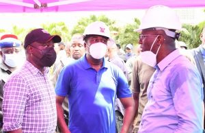 Photos: When Sanwo-Olu, Deputy Visited Ikoyi Building Mishap Scene L-R: Permanent Secretary, Lagos Ministry of Health, Dr. Olusegun Ogboye, Deputy Governor, Dr. Obafemi Hamzat and Governor Babajide Sanwo-Olu during the Governor’s media briefing at the site of Ikoyi building collapse on Wednesday…