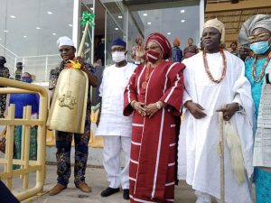 ...second from right, Ekiti's Speaker, Rt Hon Funminiyi Afuye, with Erelu Bisi Fayemi and others...