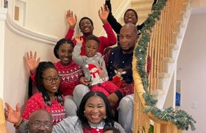 Photo: When Popular Actor, Deji Adenuga Joined Family In Canada To Celebrate Christmas ...Deji Adenuga, left, with wife and the children...in Canada...