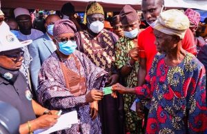Distribution Of OHIS Beneficiary Cards To 69,273 Enrollees Flagged Off By Oyetola ...Osun's Governor Adegboyega Oyetola and others at the event...on Thursday...