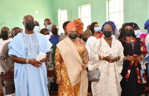 Photo: Makinde Joins Others At Igbojaye For Christmas Thanksgiving …From left, Oyo State Governor, Seyi Makinde; Head of Service, Alhaja Alolade Agboola; Director General, Bureau Public Procurement, Ms Tara Adefope and Hon Rita Orji in the church...