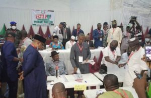 Ekiti 2022: How Fayose’s Anointed Candidate, Kolawole Emerged As PDP’s Flagbearer ...Ekiti PDP's collation center on Wednesday evening...