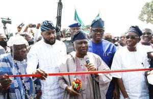 When Saki Township/Ilesha Ibaruba Road Was Commissioned By Fintiri, Governor Of Adamawa State Governor Ahmadu Fintiri of Adamawa State with others at the event...
