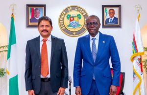 Photo: When Airtel Nigeria’s New Management Visited Sanwo-Olu …the Chief Executive Officer (CEO), Airtel Nigeria, Mr. Surendran Chemmenkotil (left) with Lagos State Governor, Mr. Babajide Sanwo-Olu, during the visit…