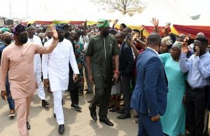 How Makinde Terminated State Event When Akala’s Demise Was Announced ...Governor Seyi Makinde, left, arriving for the inter-faith prayer session...