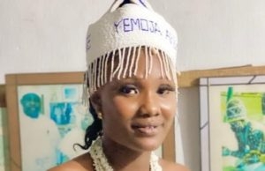 Meet The Young Lady Recently Crowned Obabinrin Yemoja Of Lagos Abiola Bukola Omodemilade but now Yemoja Afomidara also known as Yeye Osundemilade Olokun Aseoluwani
