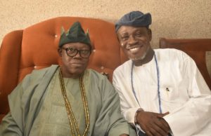 When Balogun, Olubadan-Designate Hosted Gbolarumi, Others Barrister Hazeem Gbolarumi, right, with High Chief Lekan Balogun, the 'awaiting-Olubadan' of Ibadanland...