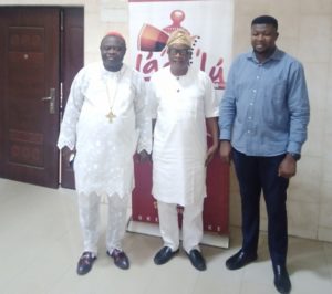 L-R: Bishop Ademola Moradeyo, Olayinka Agboola and Tunde Olawuwo, the GM at Splash/Lagelu FM...after the Radio Show...