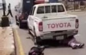 All You Need To Know About How Bullion Van Was Robbed In Ibadan On Thursday, Plus Images ...the lifeless body of a police officer, left, with another person who later came out with a wounded arm...
