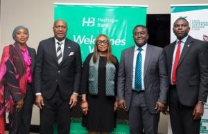 Heritage Bank, LCFE Explore Opportunities In Commodities Ecosystem To Support CBN’s $200bn FX Repatriation R-L: Olugbenga Awe, Divisional Head, Agribusiness, Natural Resources & Project Development, Heritage Bank Plc; Akin Akeredolu-Ale, MD of Lagos Commodities and Futures Exchange (LCFE), Osepiribo Ben-Willie, Directorate Head, South-South, South-East & PWM, Heritage Bank; Abubakar Lawal, Group Managing Director/CEO of GTI Group and Hajara Adeola, MD of Lotus Capital Limited, during a breakfast meeting organized by LCFE in attendance of banks’ representatives on adopting Commodities Ecosystem to support CBN’s RT200 FX Programme, held in Lagos…