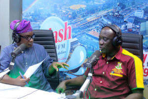 Mr Olufemi Awakan right with Olayinka Agboola during the Radio Show