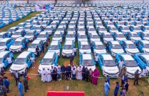 Sanwo-Olu Rolls Out 1,000 Brand-New Cars, Harps On Need To Use Technology To Enhance Safety ...a cross section of the vehicles...in Lagos on Wednesday...