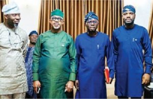 When Sanwo-Olu, Abiodun, Akande Watched Lateef Adedimeji Recreate Tinubu In ‘Last Man Standing’ L-R: Seun Oloketuyi, Prince Dapo Abiodun, Mr Babajide Sanwo-Olu and Abisoye Fagade...at the event...