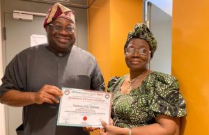 Photo: PDP Clears Dele Momodu To Contest For Presidential Ticket ...Basorun Dele Momodu, with Dr Esther Oduehi...after the screening exercise...