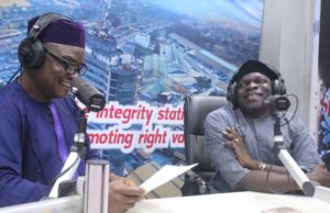 Why FG Needs To Address The Problem Of Power Supply Urgently- Bashiru Akande, Opulence Creation Boss ...Bashiru Akande, right, with Olayinka Agboola, during the Radio Show...
