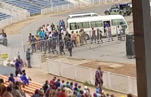 Oyo Guber Primary: Coast Clears For APC To Elect Flag Bearer ...tight security at the Obafemi Awolowo Stadium on Friday during Oyo APC's gubernatorial primary...