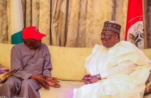 Photo: When Tinubu Visited Residence Of Ahmad Lawan In Abuja Asiwaju Bola Tinubu, left, with Dr Ahmad Lawan...during the visit...