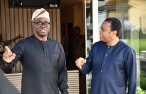 Photo: When Makinde Hosted Donald Duke In Ibadan ...Gov Makinde, left, with Mr Donald Duke...
