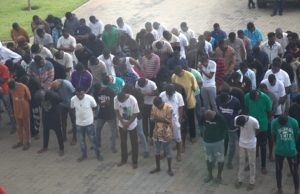 EFCC Carries Out Unusual Arrest Of 140 Suspected Yahoo Boys In Ikorodu ...cross section of those arrested by EFCC in Ikorodu...