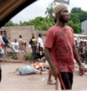 an obviously angry 'Foko-Boy' looking for the assailants of Murphy...