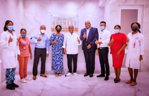 Osinbajo Recovers After Surgical Operation, Sends Out Words Of Appreciation To Doctors, Others …Vice President Yemi Osinbajo, SAN, (centre) over the weekend following his recent successful surgery at the Duchess International Hospital, Ikeja, Lagos (L -R Dr. Tokunbo Shitta-Bey, hospital CEO, Mrs Dolapo Osinbajo, the Vice President & his Chief Personal Physician Dr. Nic Audifferen)…