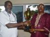 Oyo FA Organises Soccer Tourney In Memory Of Gov. Makinde’s Father Barr. Olumuyiwa Makinde Senior brother to Gov. Seyi Makinde (left) presenting trophy to Oyo FA boss, Oba James Odeniran for a tourney in memory of their father...
