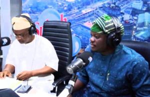 My Decision To Seek Elective Position As A Politician Was Pre-Planned – Popular Comedian, Shete Shete, right, with Olayinka Agboola during the live Radio Show...