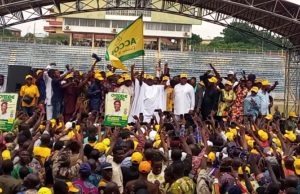 Oyo Guber 2023: Bayo Adelabu Finally Affirmed As Accord’s Candidate ...Chief Adebayo Adelabu and others at the event in Ibadan...