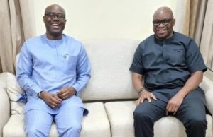 Photo: When Fayose Played Host To Makinde In Lagos Oyo's Governor Seyi Makinde, left, with his host, Dr Ayodele Fayose...