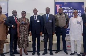 Photos: When Association Of Corporate Affairs Managers Of Banks Held Its First National Stakeholders’ Conference Mr Rasheed Bolarinwa, the Chairman, ACAMB, right, with others at the event on Wednesday...