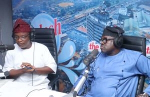 Why Ibadan Bridges Have Not Been Completed – IUFMP Co-Ordinator, Engr. Sokeye ...Engineer John Olasunkanmi Sokeye, the Project Coordinator, Ibadan Urban Flood Management Project (IUMFP), left, with Olayinka Agboola during the Radio Show...