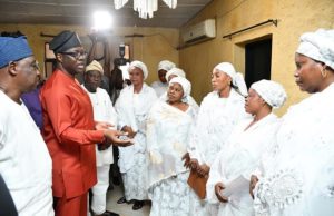Demise Of Aseyin: Makinde Pays Condolence Visit To Family, Promises State Burial L-R: Deputy Governor of Oyo State, Barrister Bayo Lawal, Governor 'Seyi Makinde and the widows of the late Aseyin...