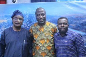 L R Olayinka Agboola Arc Muyiwa Ige and Desmond Adegboyega Popoola the studio engineer after the Radio Show
