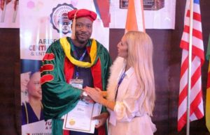 Why I Will Continue To Educate Youths On More Entrepreneurship Knowledge – Ogunsola, UN Inductee Graziella, Secretary General of IPGC, Australia (right) presenting United Nations’ Honour to Ogunsola Olumuyiwa Oludele…
