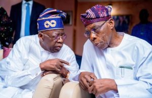 Obasanjo To Tinubu’s Govt: Your Lagos-Calabar Highway Project Wasteful, Corrupt Senator Bola Tinubu, left, with Chief Olusegun Obasanjo...