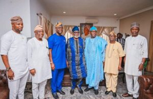 Demise Of Mother: Fayemi, Makinde, Others Pay Condolence Visit To Akeredolu In Ibadan ...Ondo's Governor Oluwarotimi Akeredolu and others...in Ibadan on Thursday...