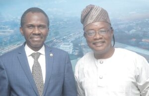 How We Have Been Meeting The Expectations Of Shareholders, Stakeholders– Adewale Raji, O’dua Investment Company’s CEO/GMD Olayinka Agboola, right, with the CEO/GMD, O'dua Investment Company Limited, Mr Adewale Raji...after the Radio Show...PHOTO: OLAWALE AWE