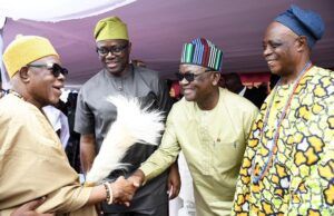 Photo: When Ortom, Olubadan, Others Joined Makinde At Flag-Off Of Ladoja GRA Project …from left, the Olubadan of Ibadanland, Oba Mohood Balogun; Oyo State Governor, Seyi Makinde; his Benue State counterpart, Samuel Ortom and Former Governor of Oyo State, Senator Rashidi Ladoja during the flag off of Senator Rashidi Adewolu Ladoja GRA and naming of Ladoja circular road project along Lagos-Ibadan expressway, Ibadan…on Thursday…