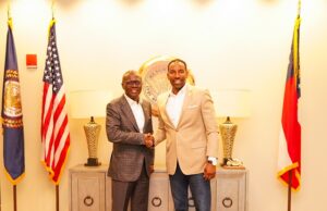 Photo: When Mayor Of Atlanta Played Host To Sanwo-Olu …Lagos State Governor, Mr. Babajide Sanwo-Olu, left, with the Mayor of Atlanta, Mr. Andre Dickens during the meeting to renew sister-city relationship between the two cities…