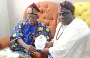 Olubadan @ 80: Aare Bashorun Parakoyi Of Ibadanland, Tony Aletor Joins Others To Salute Chief Tony Aletor, right, with the Olubadan of Ibadanland, Oba Lekan Balogun...