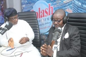 Professor Aderemi Adeyemo right with Olayinka Agboola during the live Radio Show
